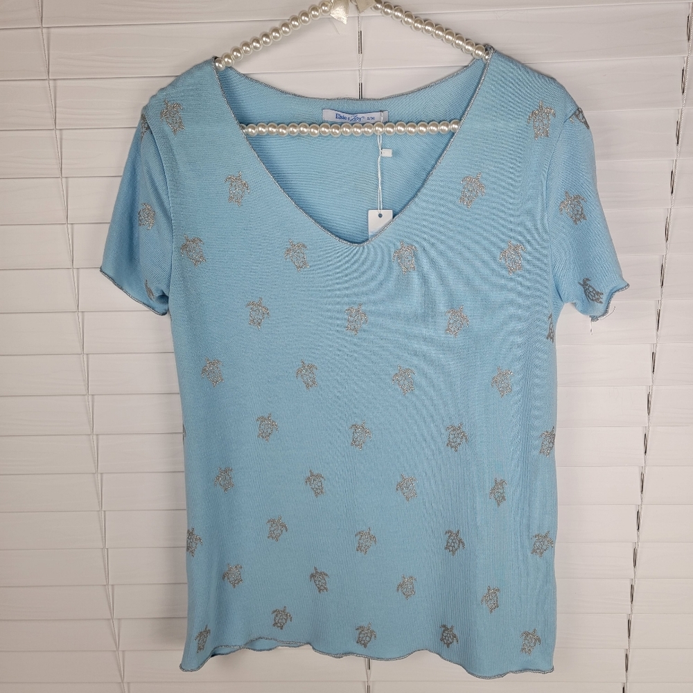 Elsie & Zoey Turtle Print Top